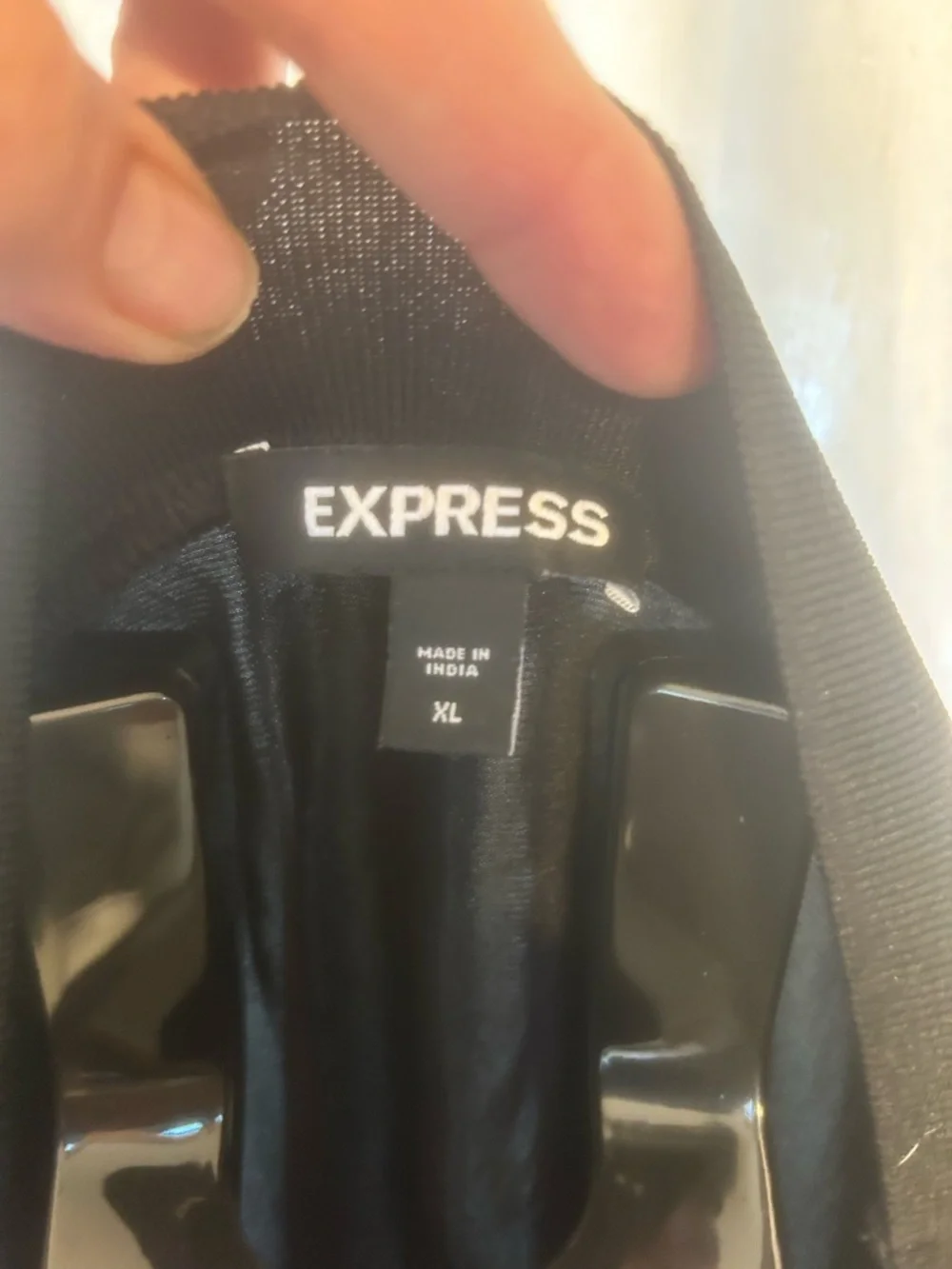 Express Black V-Neck Long Sleeve Blouse - Picture 3 of 4